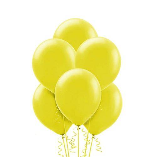 Balão Latéx Liso Nº 9 23cm C/ 50 Unidades Amarelo