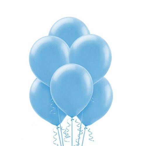 Balão Latéx Liso Nº 9 23cm C/ 50 Unidades Azul Claro
