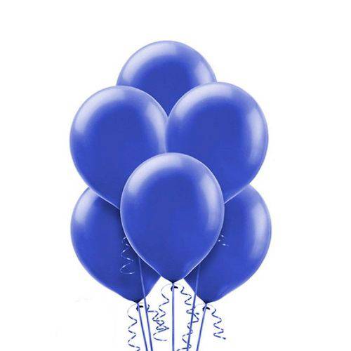 Balão Latéx Liso Nº 9 23cm C/ 50 Unidades Azul Escuro