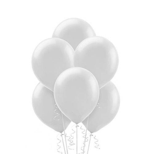 Balão Latéx Liso Nº 9 23cm C/ 50 Unidades Branco