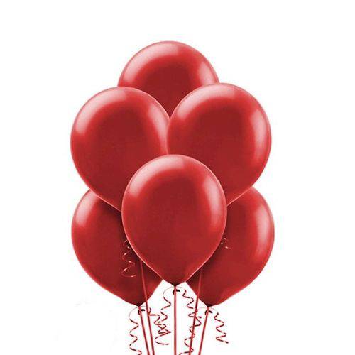 Balão Latéx Liso Nº 9 23cm C/ 50 Unidades Vermelho