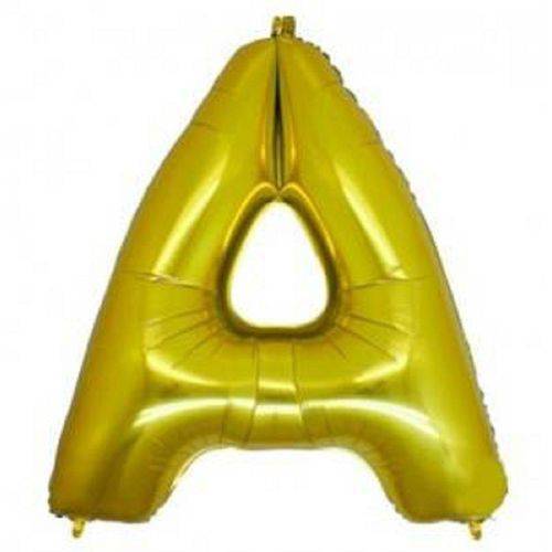 Balão Letra a Metalizado Dourado - 30cm X 40cm