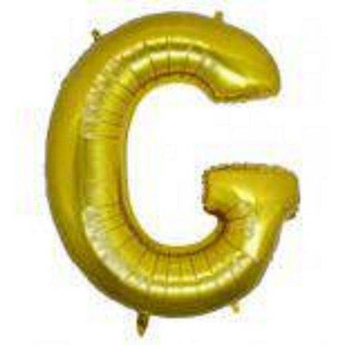 Balão Letra G Metalizado Dourado - 30cm X 40cm
