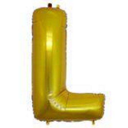 Balão Letra L Metalizado Dourado - 30cm X 40cm