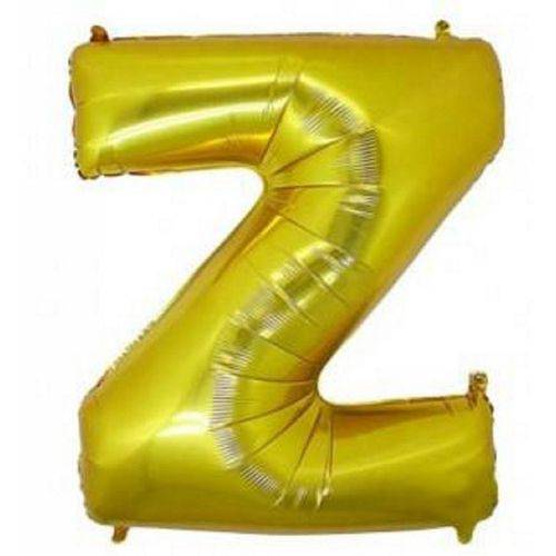 Balão Letra Z Metalizado Dourado - 30cm X 40cm