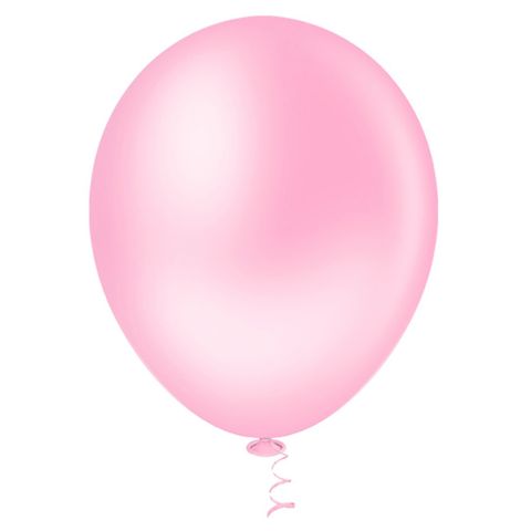 Balão Liso Rosa Baby Tamanho 7 C/50 - Pic Pic
