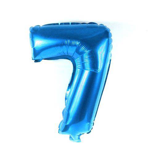 Balão Metalizado Azul Número 7