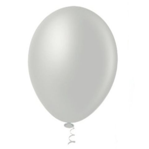 Balão Metalizado Branco Tamanho 7 C/50 - Pic Pic