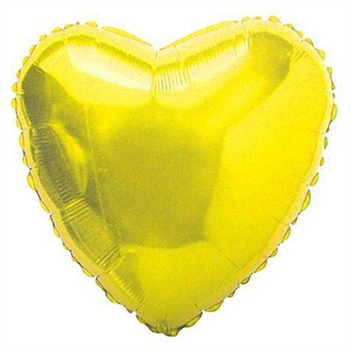 Balão Metalizado Coração 9 Polegadas - 23 Cm Ouro