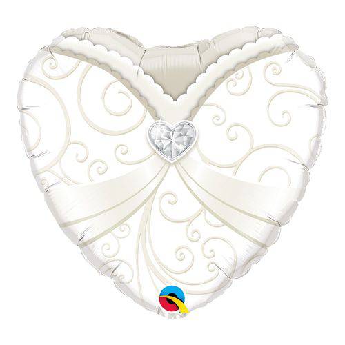 Balão Metalizado Coração 18 Polegadas - Smoking de Casamento - Qualatex