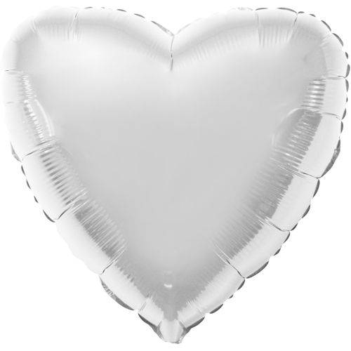 Balão Metalizado Coração 18" (aprox. 45cm) Prata