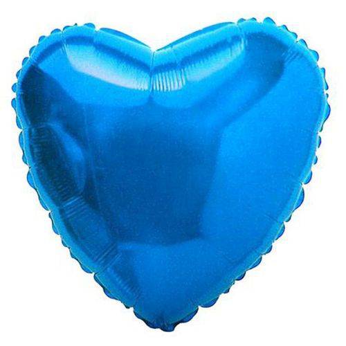 Balão Metalizado Coração 9 Polegadas - 23 Cm Azul Escuro
