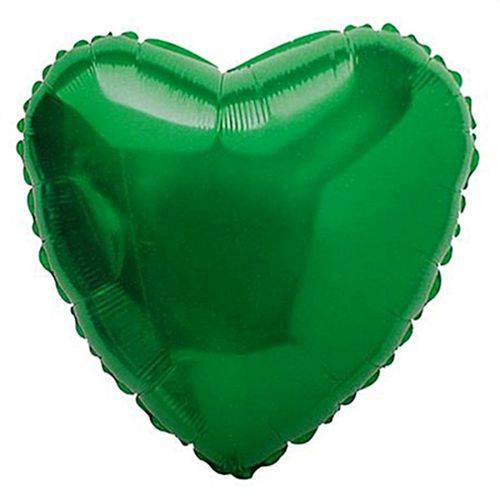 Balão Metalizado Coração 9 Polegadas - 23 Cm Verde