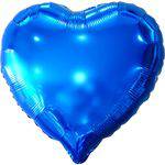 Balão Metalizado Coração Azul 45cm
