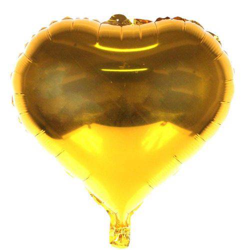 Balão Metalizado Coração Dourado 48cm