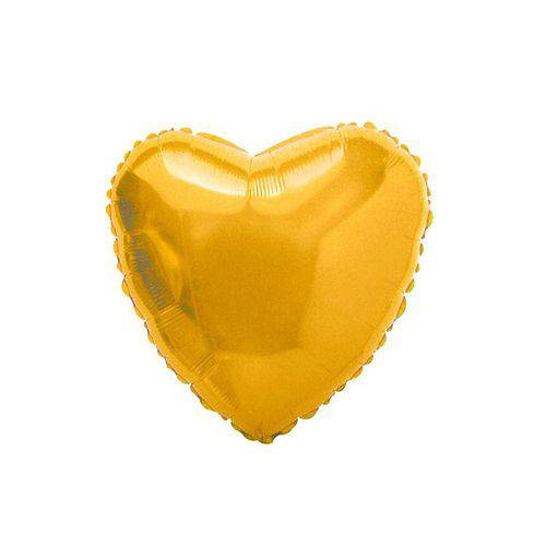Balão Metalizado Coração Ouro - Flexmetal