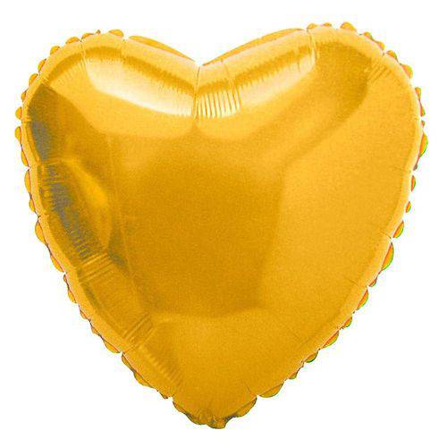 Balão Metalizado Coração Ouro - Flexmetal