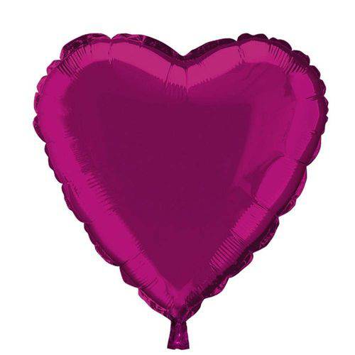 Balão Metalizado Coração Rosa N18