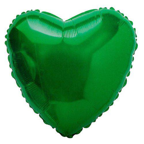 Balão Metalizado Coração Verde - Flexmetal
