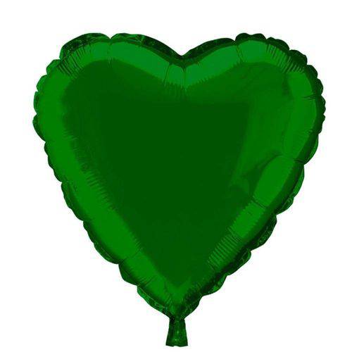 Balão Metalizado Coração Verde N18