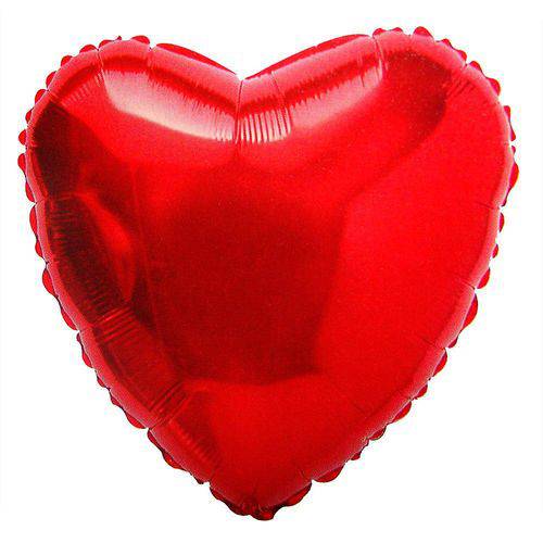 Balão Metalizado Coração Vermelho - Flexmetal - 32" (Aprox. 80 Cm)