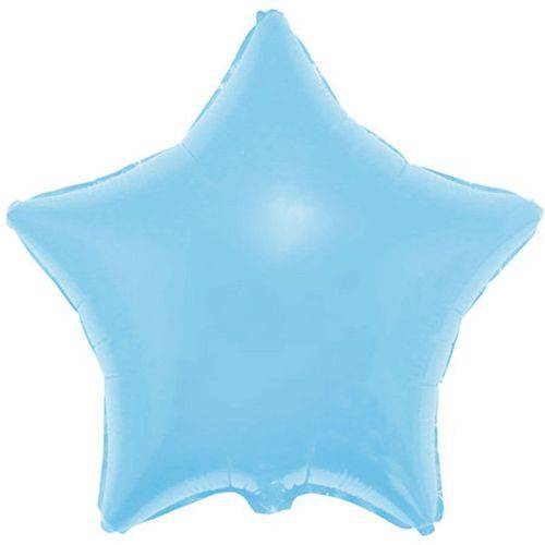 Balão Metalizado de Estrela 45 Cm Azul Bebê 1 Unid