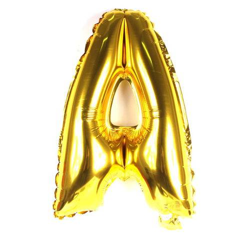 Balão Metalizado Dourado Letra a 45 Cm