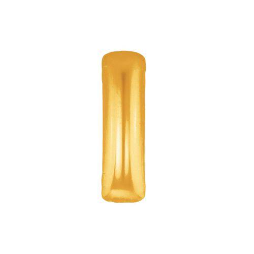 Balão Metalizado Dourado Letra I 1 Metro