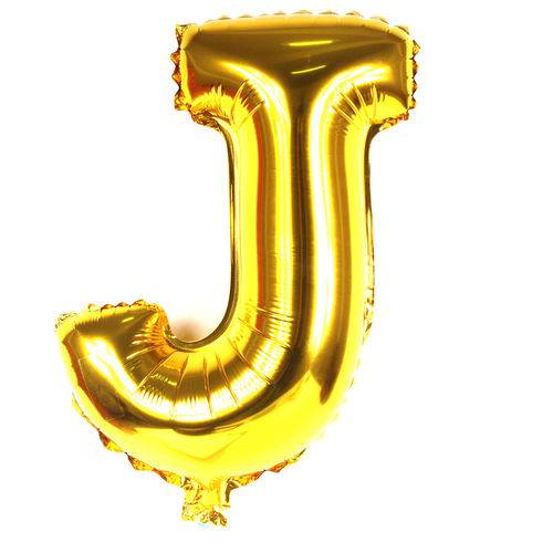 Balão Metalizado Dourado Letra J 1 Metro