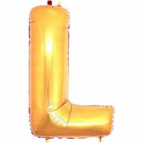 Balão Metalizado Dourado Letra L 1 Metro