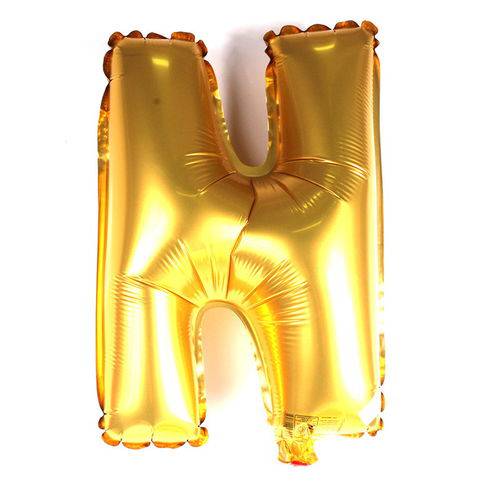 Balão Metalizado Dourado Letra N 45 Cm