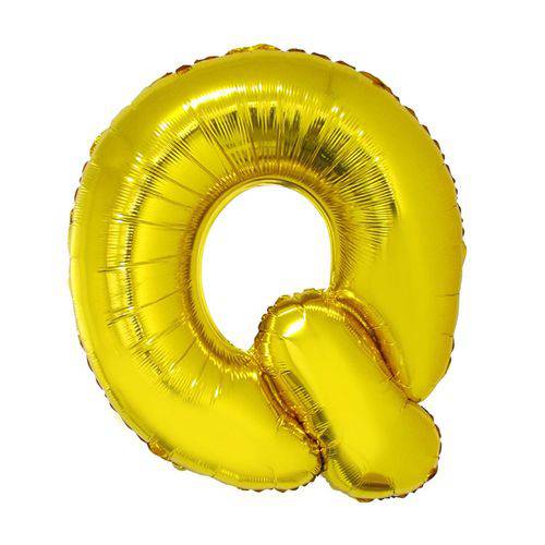 Balão Metalizado Dourado Letra Q 45 Cm
