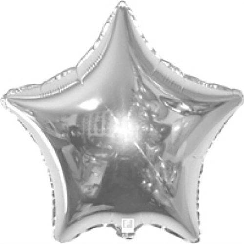 Balão Metalizado Estrela 9 Polegadas - 23 Cm Prata