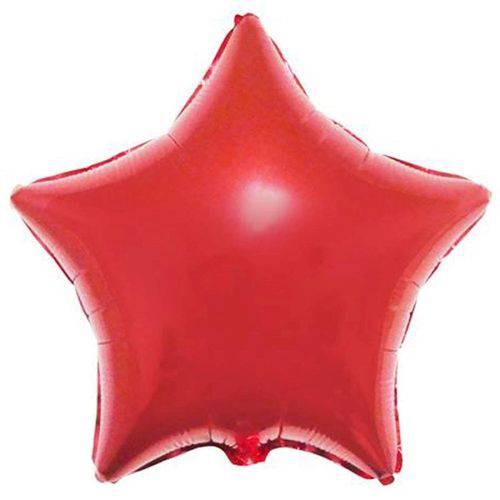 Balão Metalizado Estrela 4 Polegadas - 10 Cm Vermelha