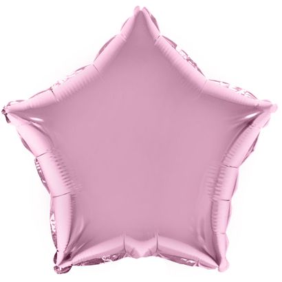 Balão Metalizado Estrela 28cm Rosa Baby com Vareta Funny Fashion