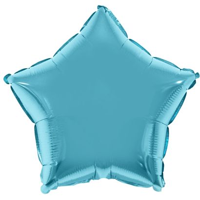 Balão Metalizado Estrela 28cm Azul Baby com Vareta Funny Fashion