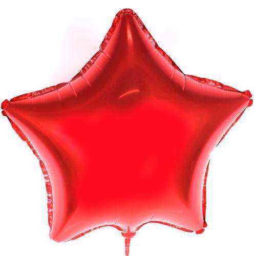 Balão Metalizado Estrela Vermelha 48cm