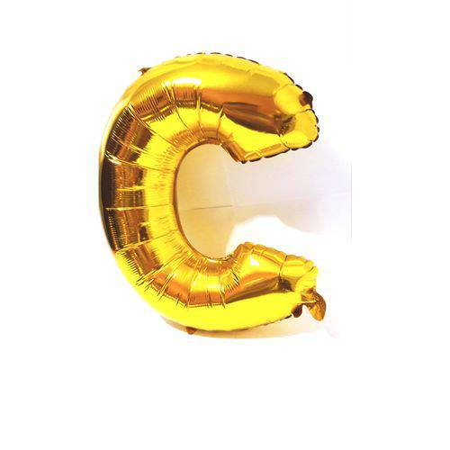 Balão Metalizado Gigante Dourado Letra C
