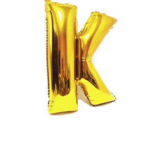 Balão Metalizado Gigante Dourado Letra K