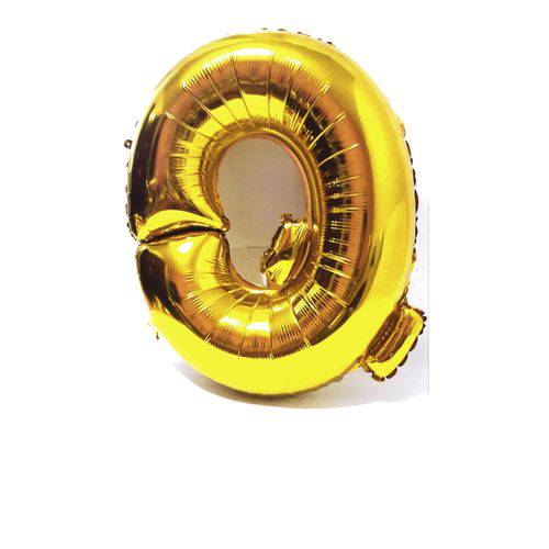 Balão Metalizado Gigante Dourado Letra Q