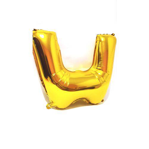 Balão Metalizado Gigante Dourado Letra W