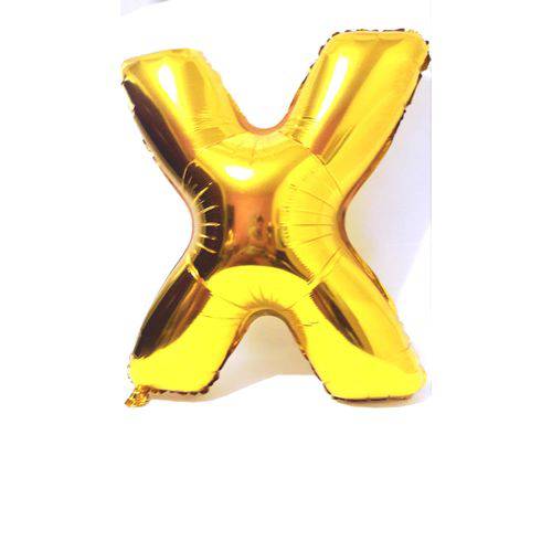 Balão Metalizado Gigante Dourado Letra X