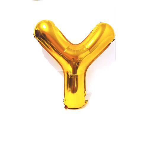 Balão Metalizado Gigante Dourado Letra Y