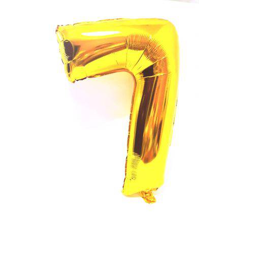 Balão Metalizado Gigante Dourado Número 7 75cm