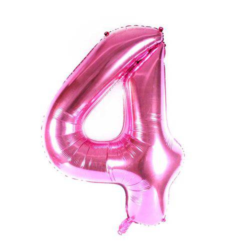 Balão Metalizado Gigante Super Shape Números Rosa