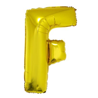 Balão Metalizado Letra F 40cm Ouro Funny Fashion