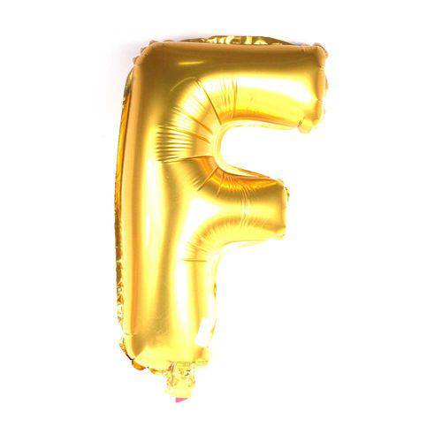 Balão Metalizado Letra F Dourado