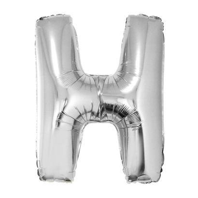 Balão Metalizado Letra H 40cm Prata Funny Fashion
