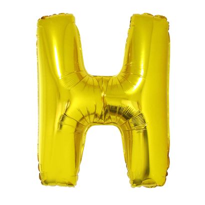 Balão Metalizado Letra H 40cm Ouro Funny Fashion