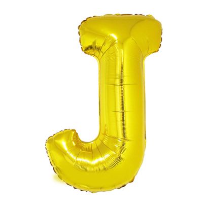 Balão Metalizado Letra J 40cm Ouro Funny Fashion